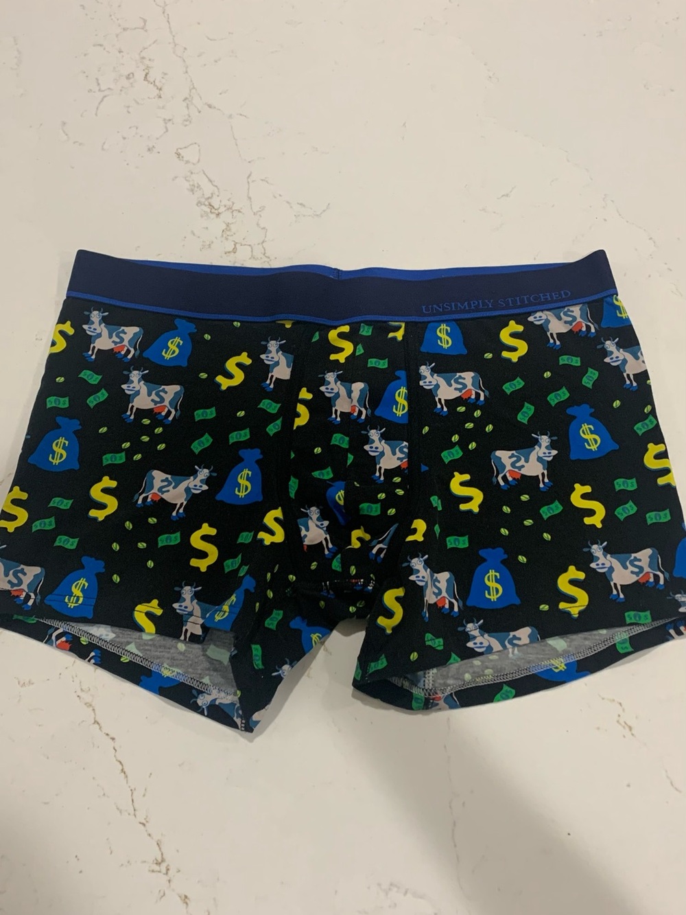 Unsimply Stitched with Cash Cow Print Men's Boxer Briefs  Size XL